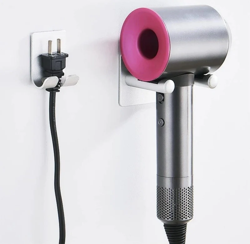 Haartrocknerhalter Edelstahl Fönhalter Klebehalterung Wand, Silber, für Dyson