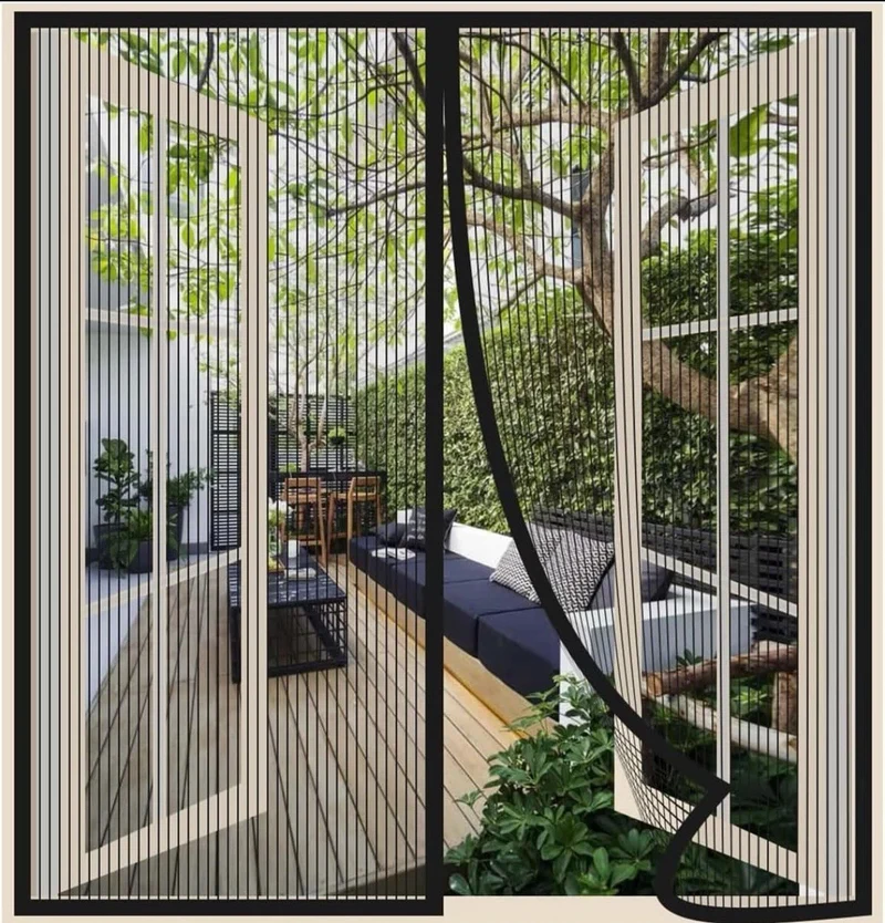 Risareyi Magnet Fliegengitter Fenster 125x100 Cm Schwarz Atmungsaktiver Masche