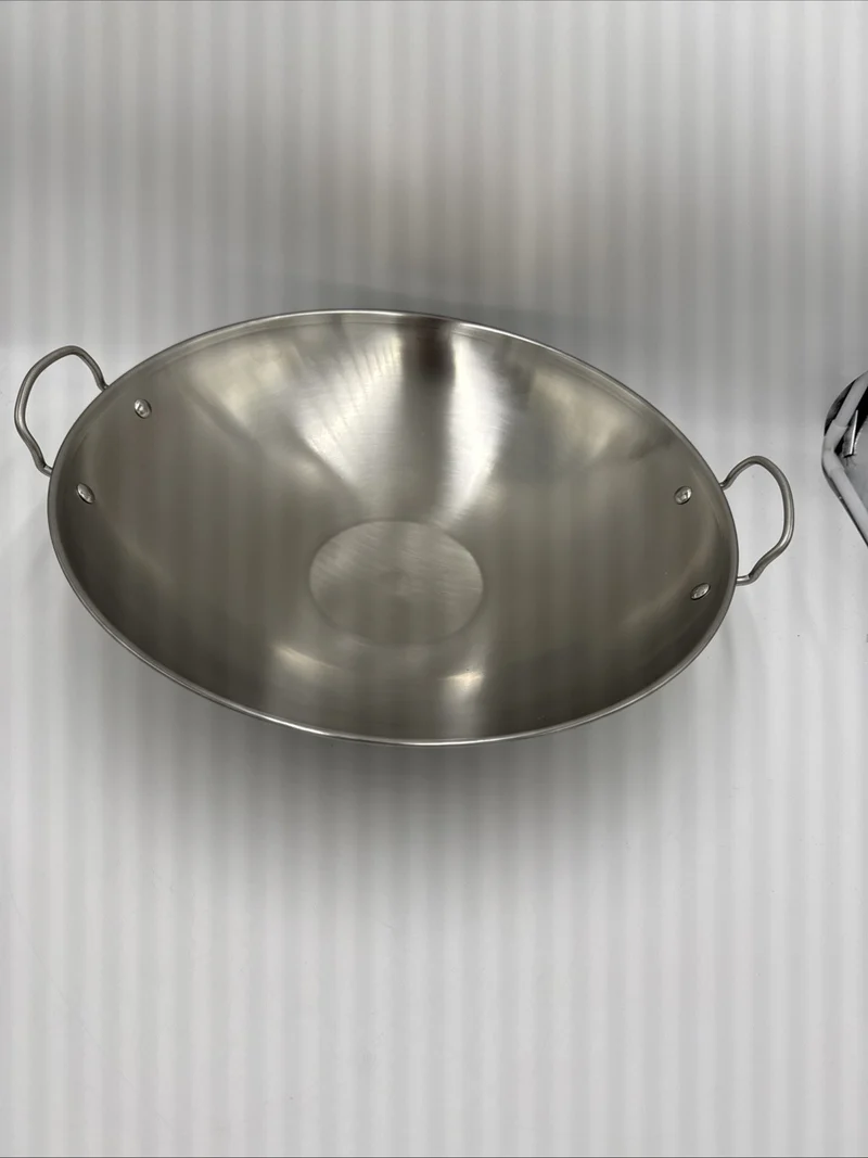 Wok Pfanne Ø 43cm runder Boden Doppelgriff