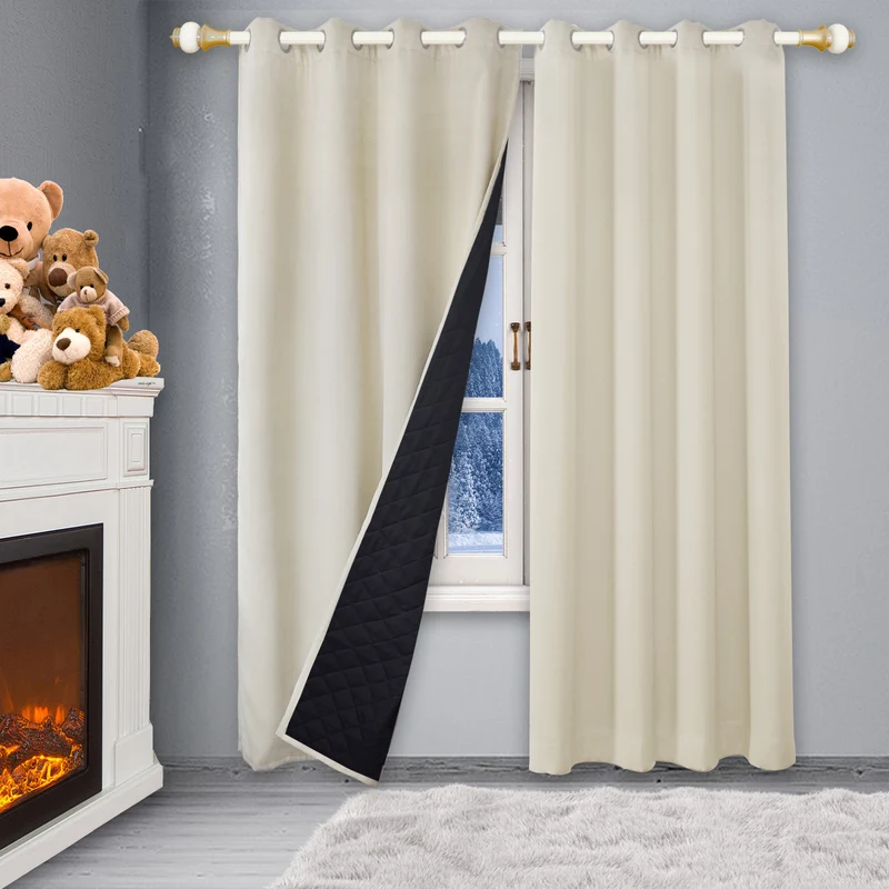 Verdunkelungsvorhang Gesteppt 100 Prozent Blackout Thermovorhang 1 Panel