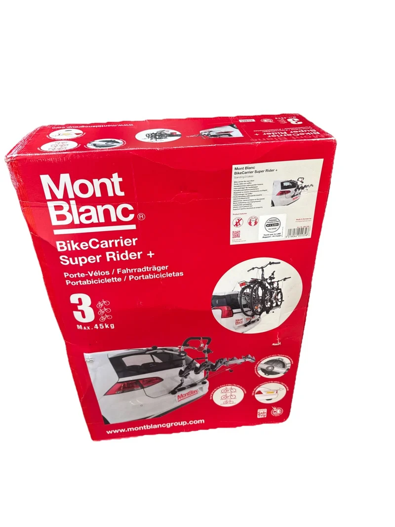 Mont Blanc Heckklappen-Fahrradträger für 3 Fahrräder 45 kg Schwarz
