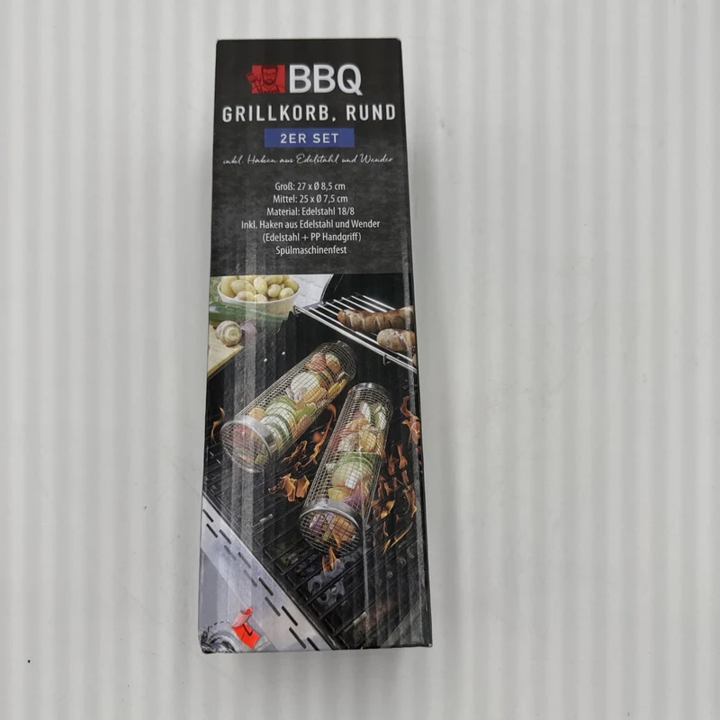 2 St. Zylinder rund Grillkorb+Rund+Grillen+Fettarm+Fettfrei+BBQ+Grillgemüse BRD