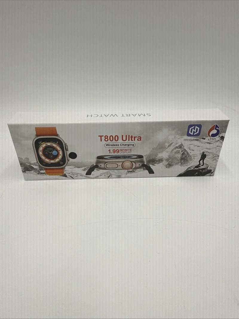 T800 Ultra Fitnessuhr Grey mit schwarzem Armband