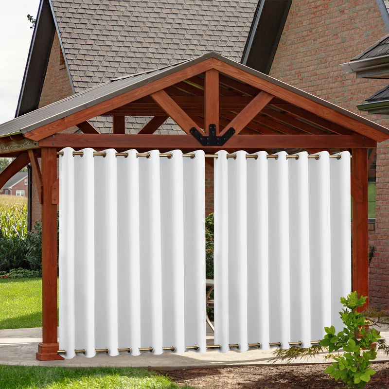 Extra Breiter Outdoor Vorhang – Winddicht und Wasserdicht, Blackout, 254 cm Breite