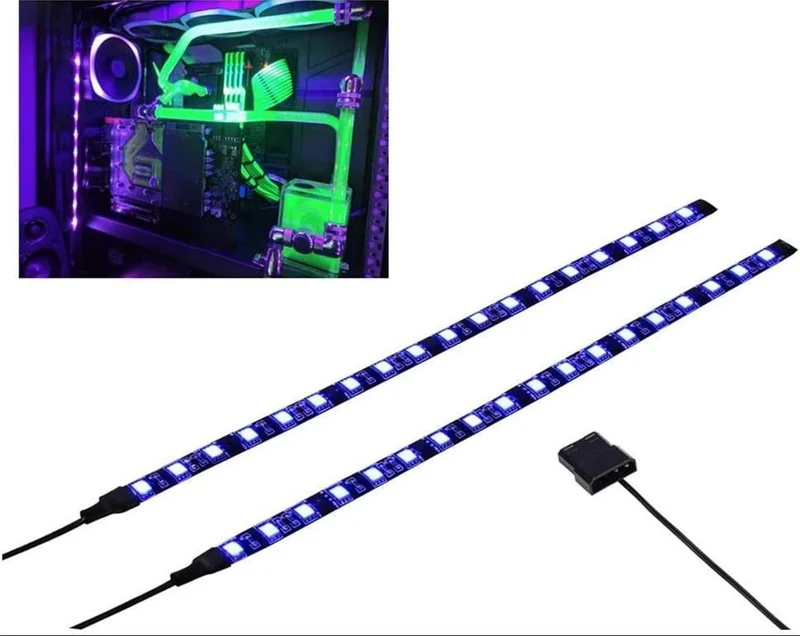 Miwatt LED Streifen Set 2×30 cm Lila | SMD 5050 | 12V | Magnetisch | Neu