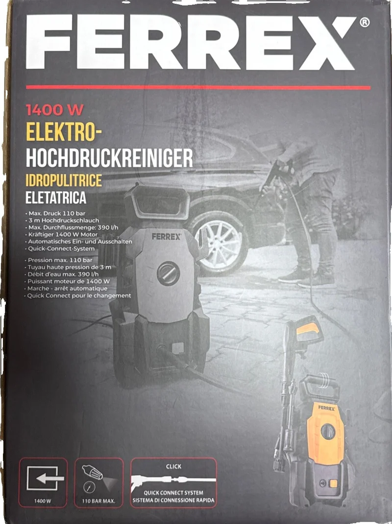 Ferrex Hochdruckreiniger 1400W - 110bar - 390l/h NEU Und OVP