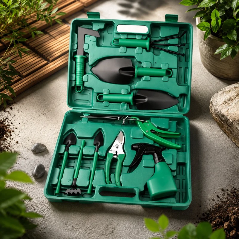 Edelstahl Gartenwerkzeug Set mit Koffer | TerraVogue