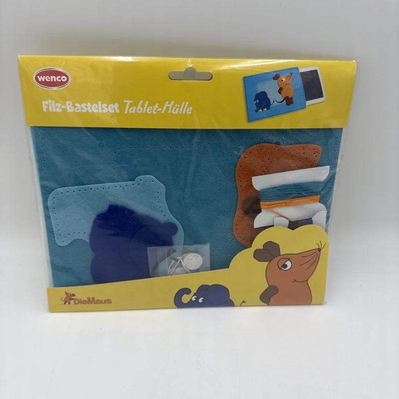 Wenco Filz-Bastelset Tablet-Hülle mit Maus und Elefanten Motiv