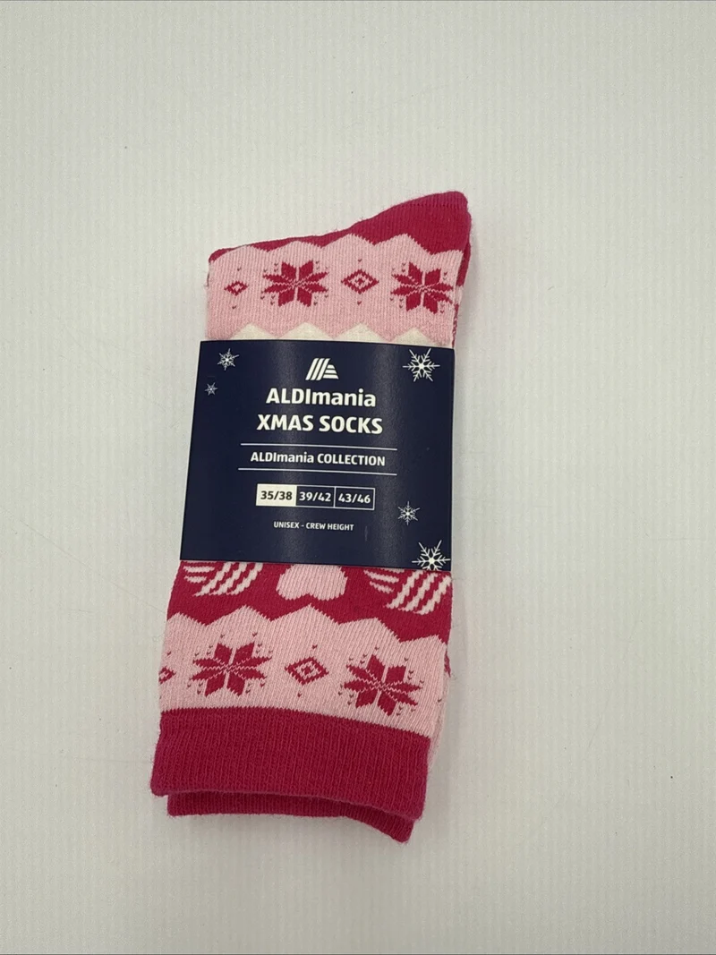 Aldi Aldimania Weihnachtssocken 35-38 Pink Neu