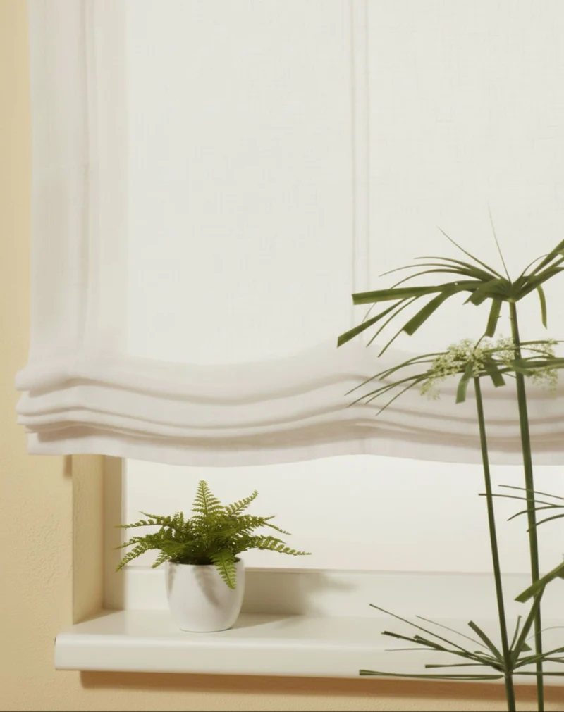 Faltrollo Uni-Voile creme 140x100 cm (HxB)