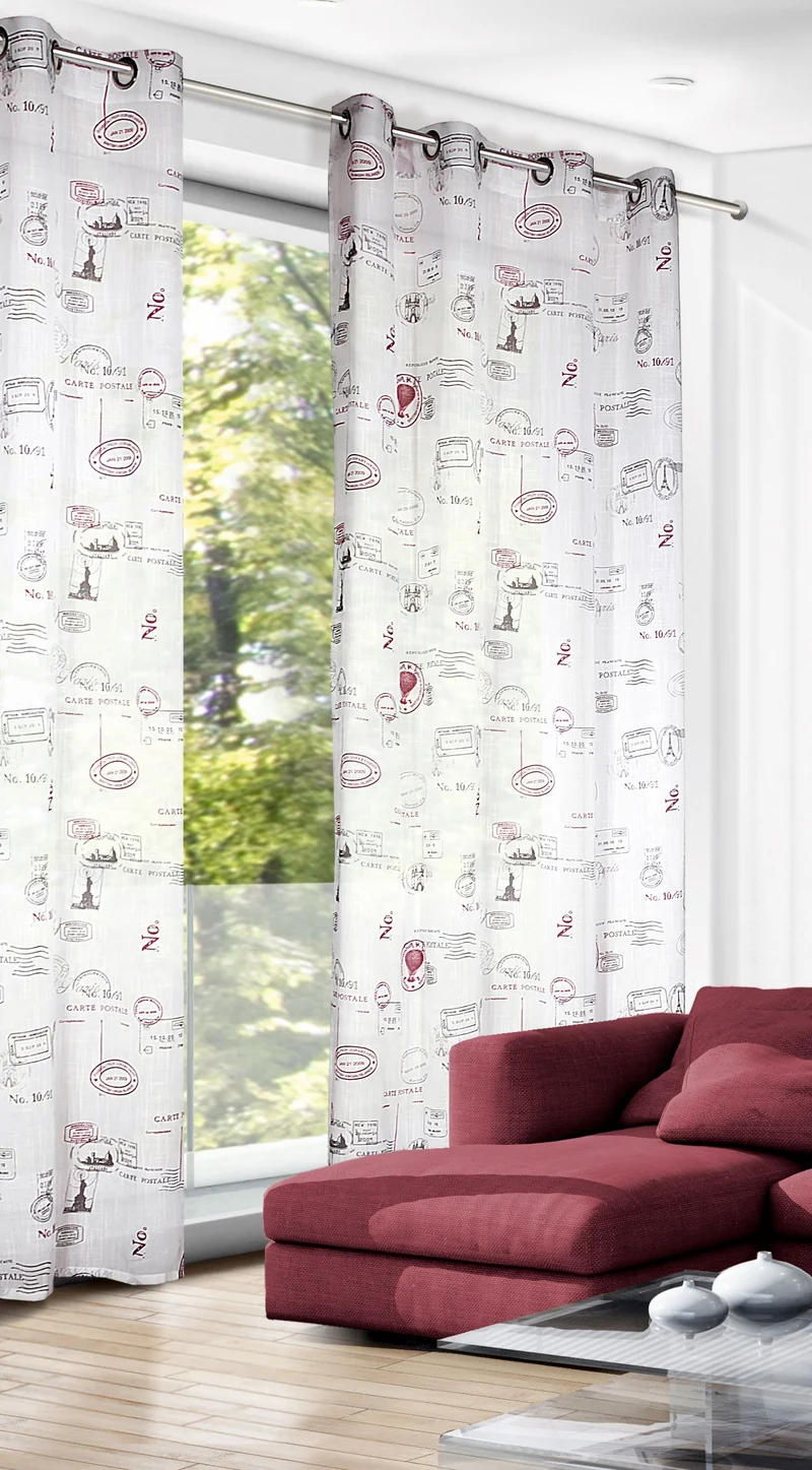 Ösenschal "Stempel" 245x135cm - Vorhang mit Ösen von Albani