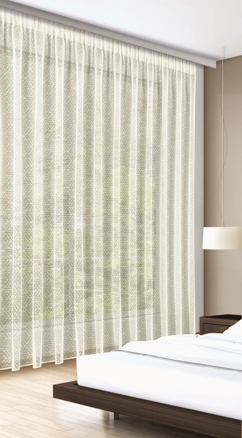 Fertigschal verdeckte Schlaufen Jacquard beige - Albani