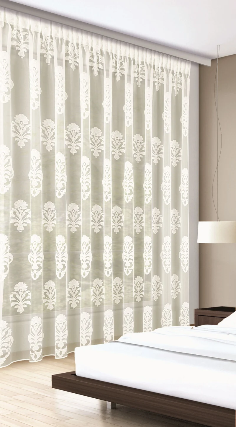 Fertigschal verdeckte Schlaufen Jacquard beige 300x300cm - Albani