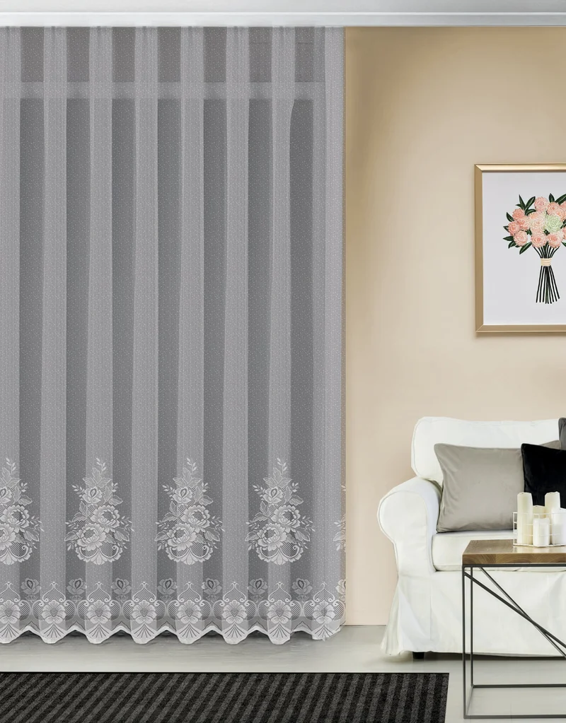 Fertigstore "Florentina" weiß - Jacquard Langstore von Albani
