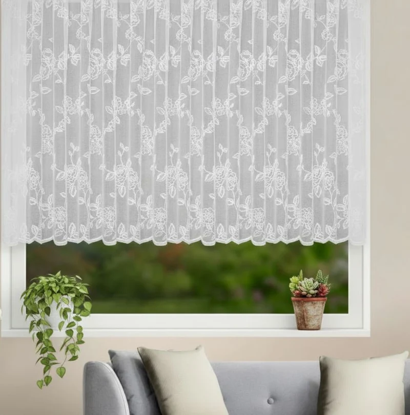 Jacquard Fertigstore Blume weiß von Albani