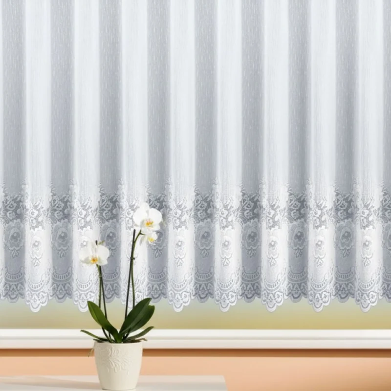 Fertigstore Jacquard weiß mit Faltenband - günstige Gardinen von Albani