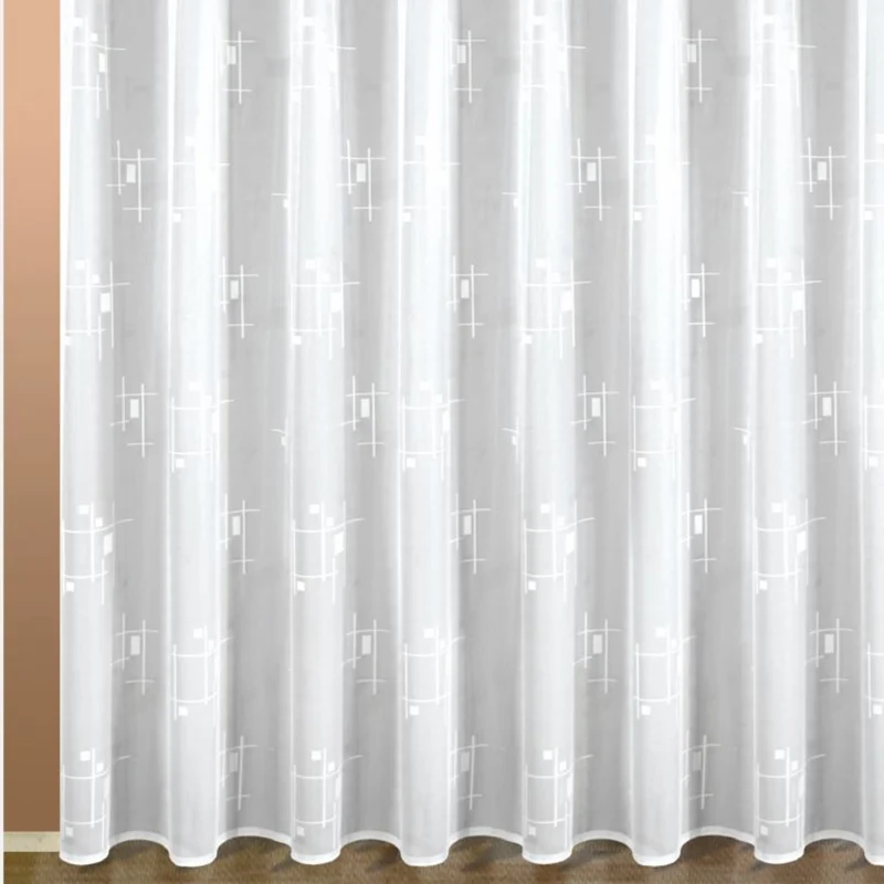 Fensterstore Jacquard weiß mit Kräuselband - Gardine von Albani