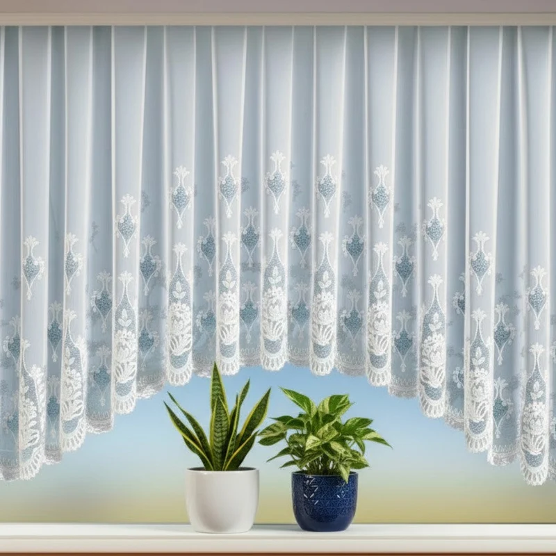 Fensterstore Petra Weiß - halbtransparente Gardine mit Faltenband von Albani