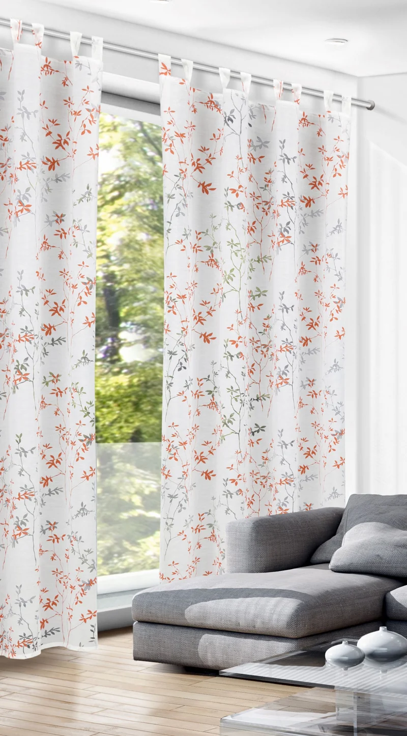 Schlaufenschal "Blätter" orange - Vorhang von Albani