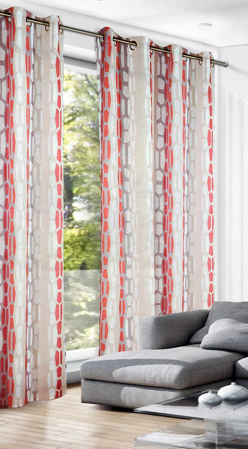 Ösenschal rot 280x135 cm - Vorhang mit Ösen von Albani