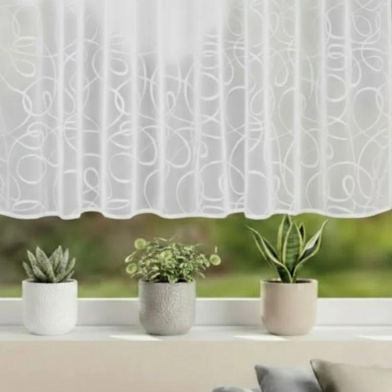 Jacquard Store weiß - Fertiggardine von Albani