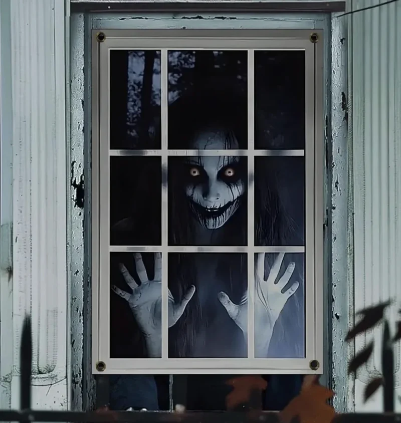 Halloween Fensterdeko 80x120cm Horror Fensterbild Gruseldeko Türdeko Party Deko