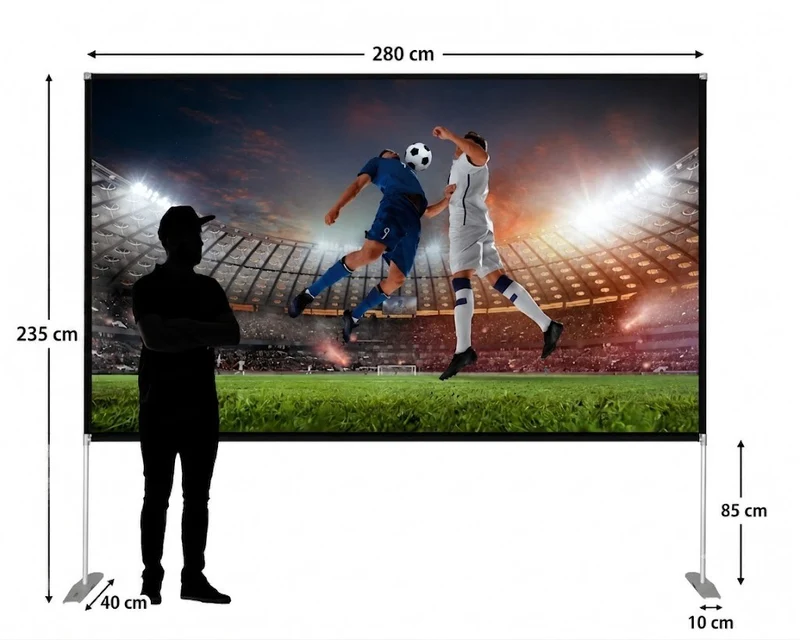 Beamer Leinwand 120 Zoll mit Ständer Tragetasche Projektor Leinwand Outdoor