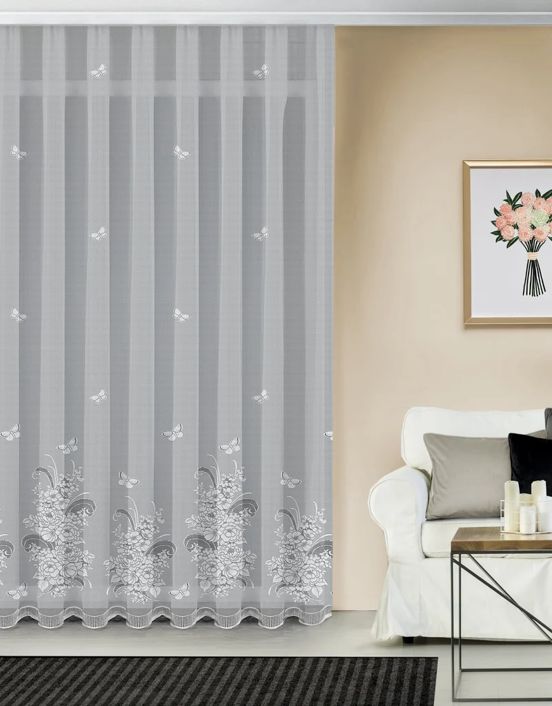 Fertigstore Schmetterlinge mit Faltenband - Romantische Gardine von Albani