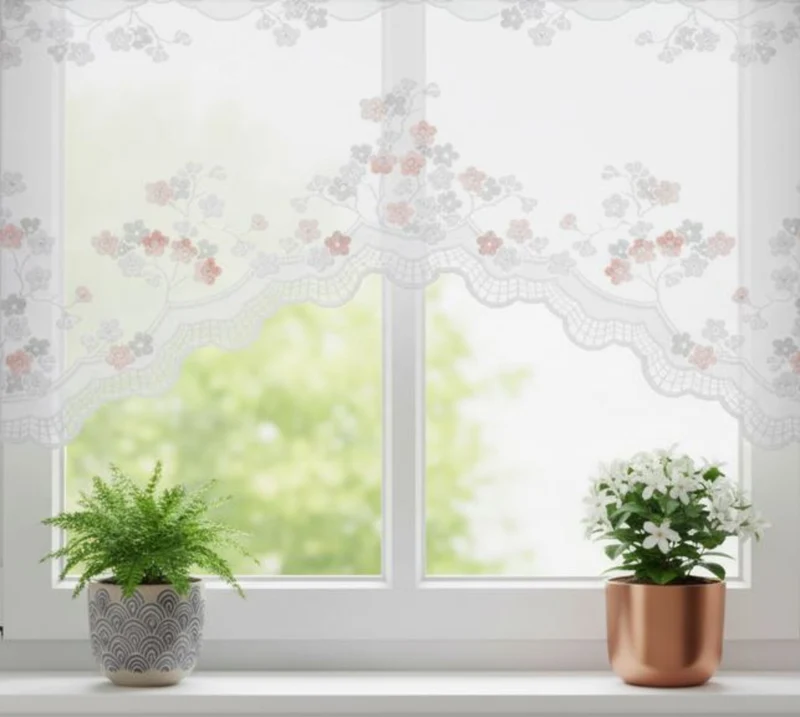 Jacquard Oberbogen „Frühling" - Scheibengardine von Albani