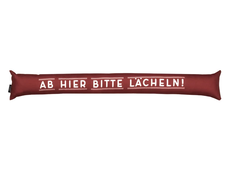 Zugluftstopper "Ab hier bitte lächeln" rot 10x90cm von Albani