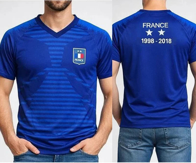 Frankreich Fan T-Shirt WM EM Fußball Shirt Unisex Frankreich Trikot