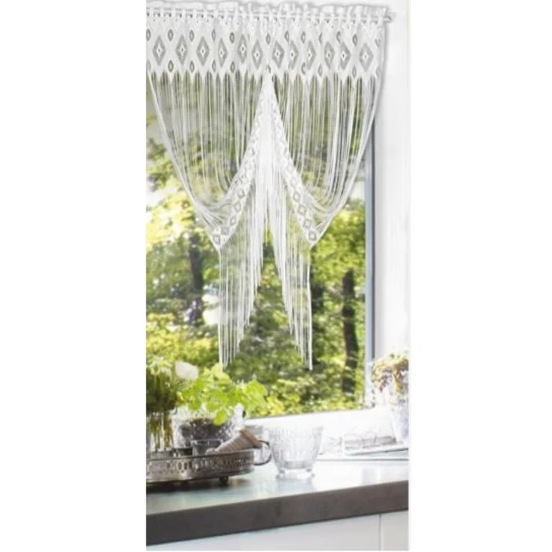 Fadenpanneau Schwalbenschwanz „Adela" 125x120cm - weiße Gardine von Albani