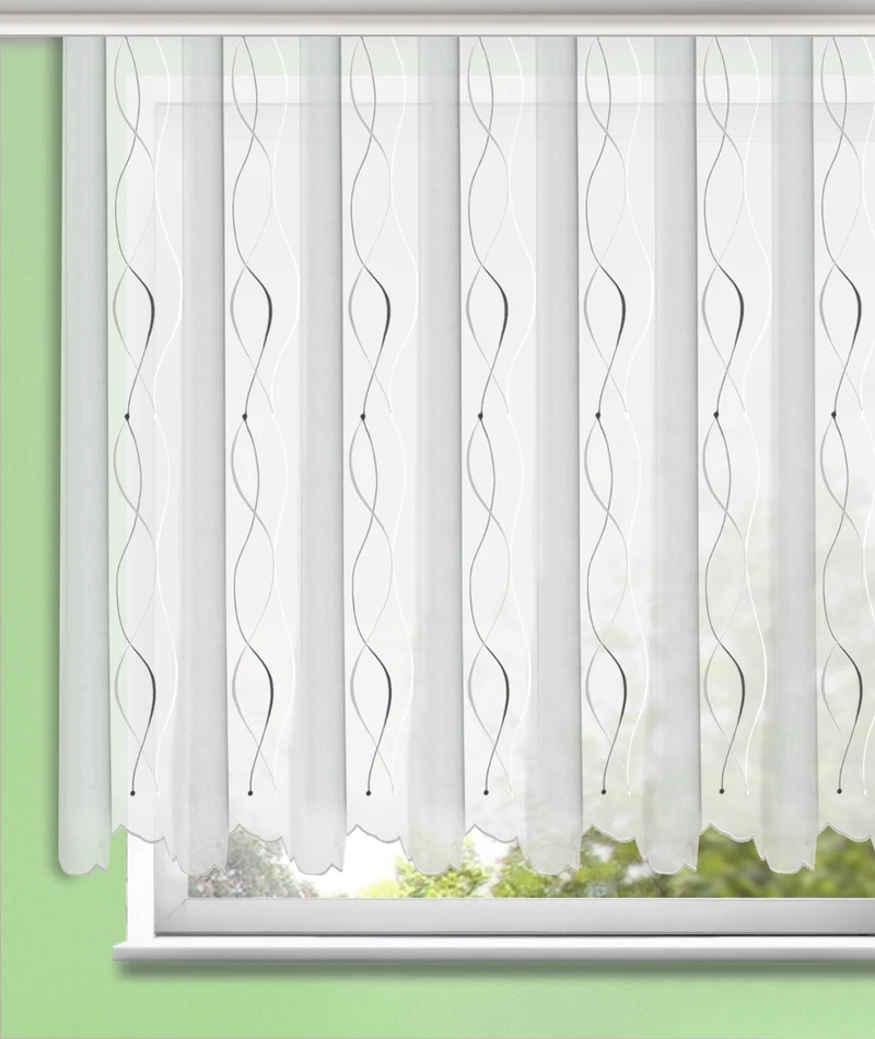 Stickstore Swing weiß - Elegante Fensterdekoration mit Stickerei - von Albani