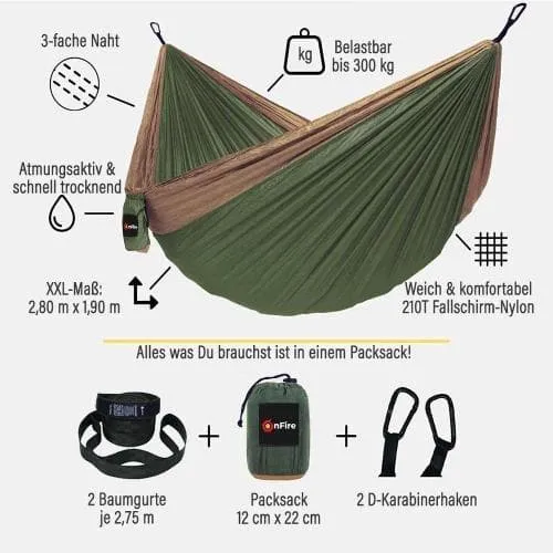 XXL-Outdoor-Hängematte für Biwak, Camping, Outdoor