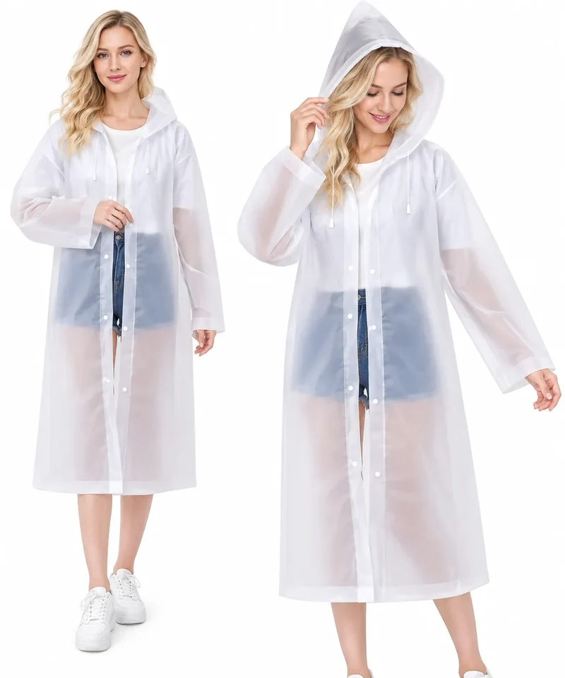 Unisex Regenmantel Wasserdicht – Leichte Regenjacke mit Kapuze, Universal Größe