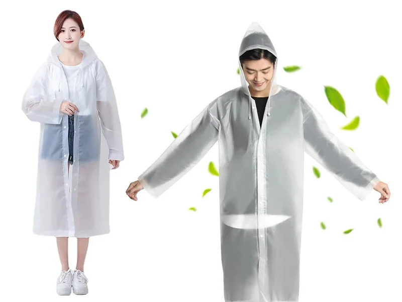 Wasserdicht Regenjacke Raincoat Regenmantel mit Kapuze Regenschutz Regenponcho