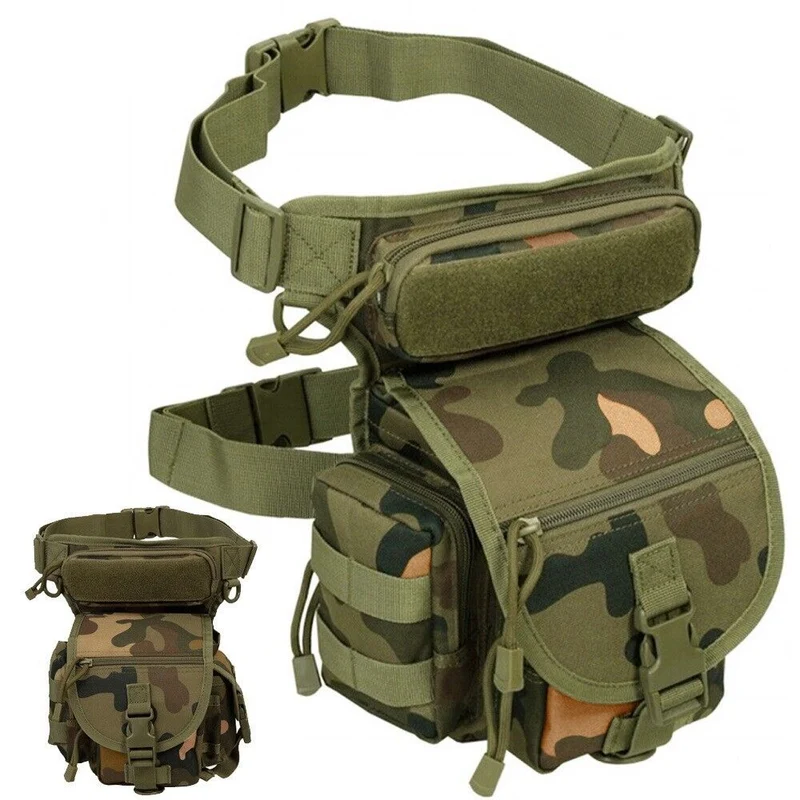 Taktische Beintasche Tarnfarbe Outdoor Hüfttasche Motorradtasche mit 6 Fächern