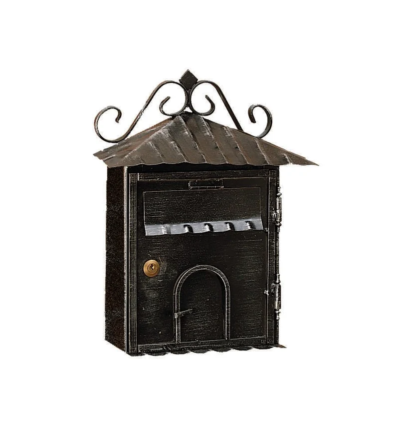 Cassetta postale Rustica residence mm 300x100x360h - nera — MADE IN Italy