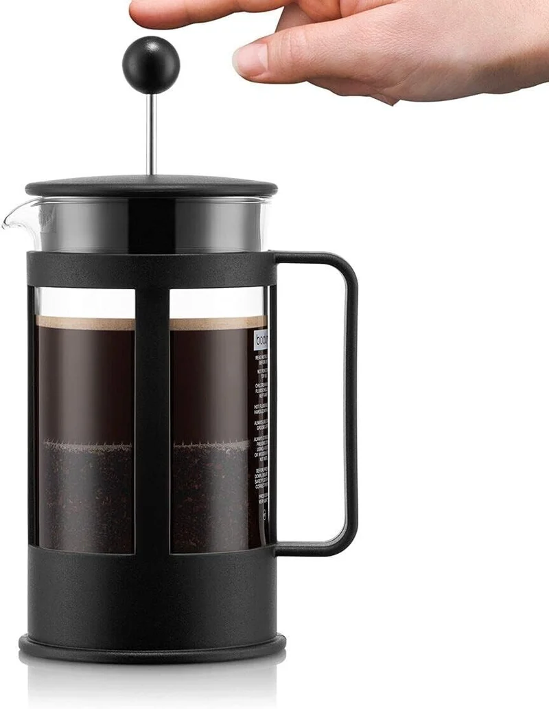 Bodum Kenya Kaffeebereiter 350ml – French Press für 3 Tassen aus Borosilikatglas & Edelstahl