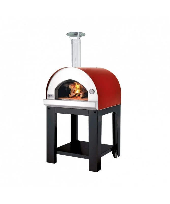 Forno a legna Enea 78x87x145h cm - colore nero/bordeaux — MADE IN Italy