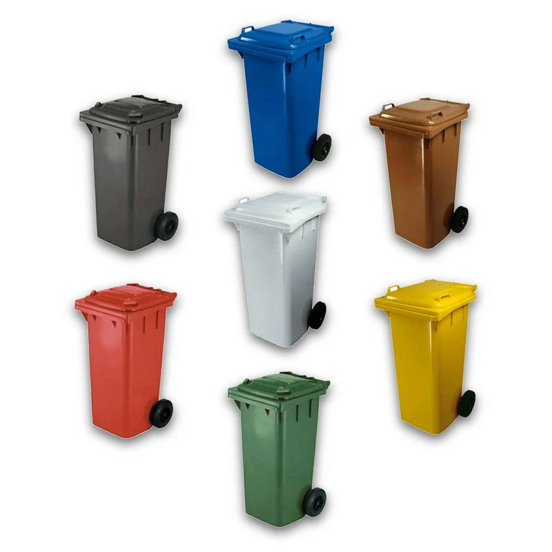 Bidone per la raccolta differenziata 120 lt - colore bianco