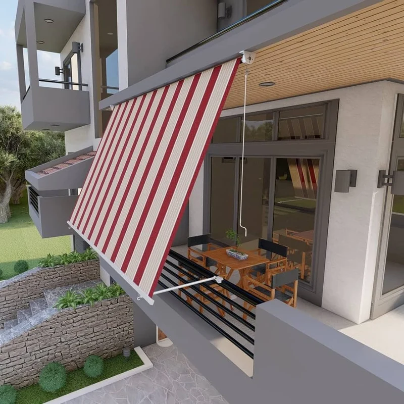 Tenda da sole a caduta 250x250 cm - colore Bordeaux/Crema