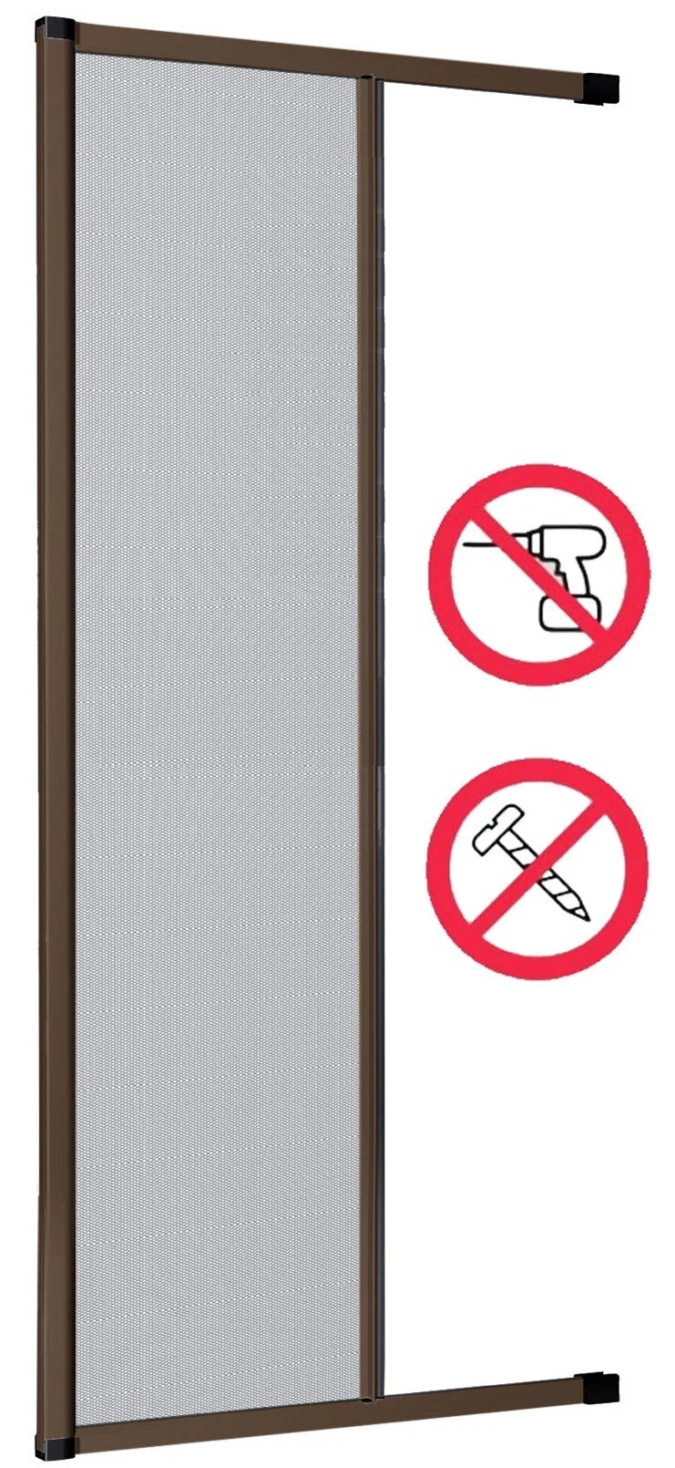 Zanzariera avvolgibile laterale cm 250 x 160 colore marrone con fissaggio ad espansione BAZAR