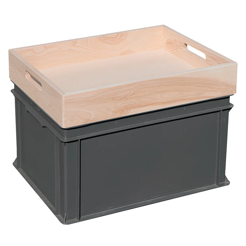 Serviertablar aus heimischer Esche Massivholz für Rako Kiste - Swiss Made vom Büssli-Shop