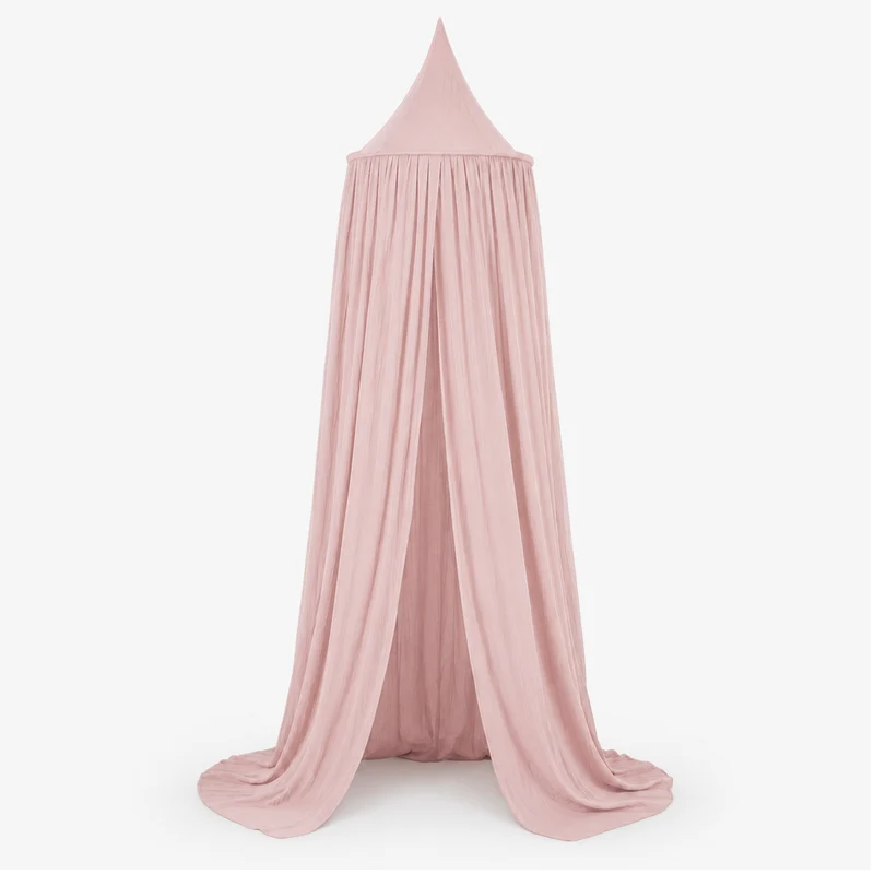 DERYAN Baby Moskitonetz Vintage 245cm - Moskitonetz für Kinder - Baldachin Pale Pink
